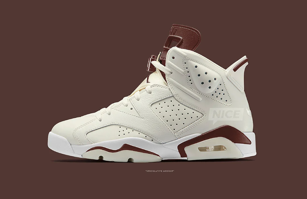 Jordan 6 white and burgundy sales