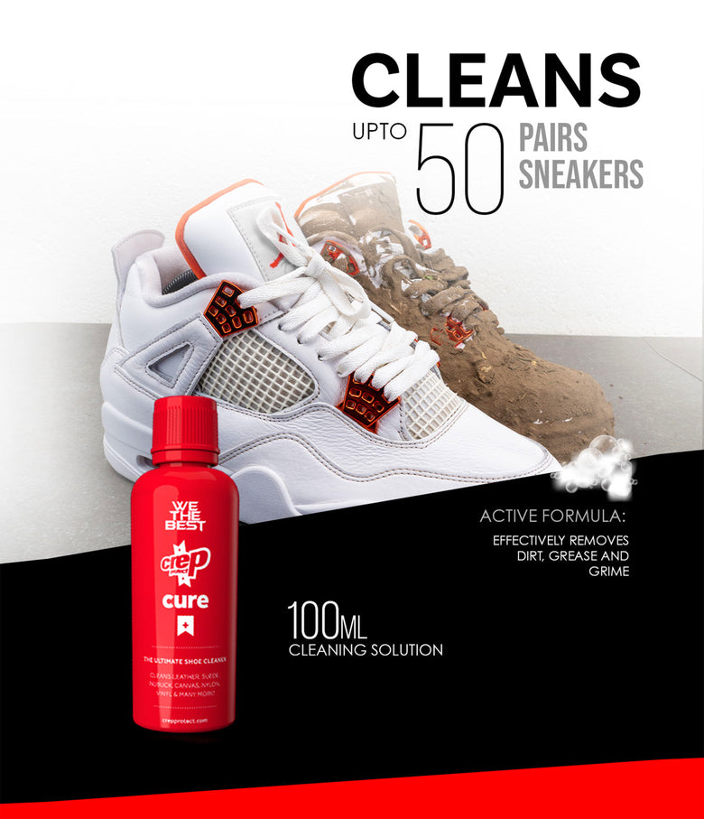 Crep Protect Cure cleaning solution infographics