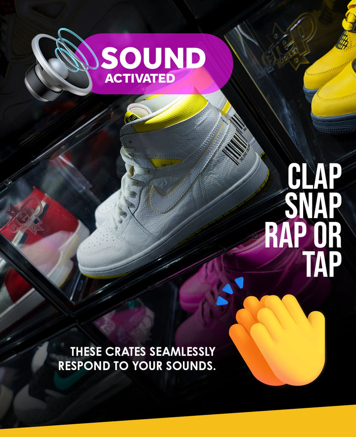 Crep protect sneaker box 3.0: responsive to claps for convenient access