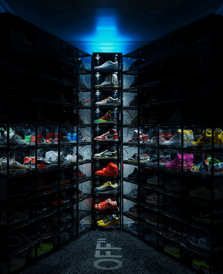 Wall of Sneakers Organized in Crep Protect sneaker box 3.0: Stylish Storage Solution
