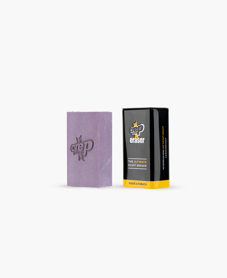 Crep Protect eraser, designed for gentle removal of dirt and scuffs on suede and nubuck sneakers.