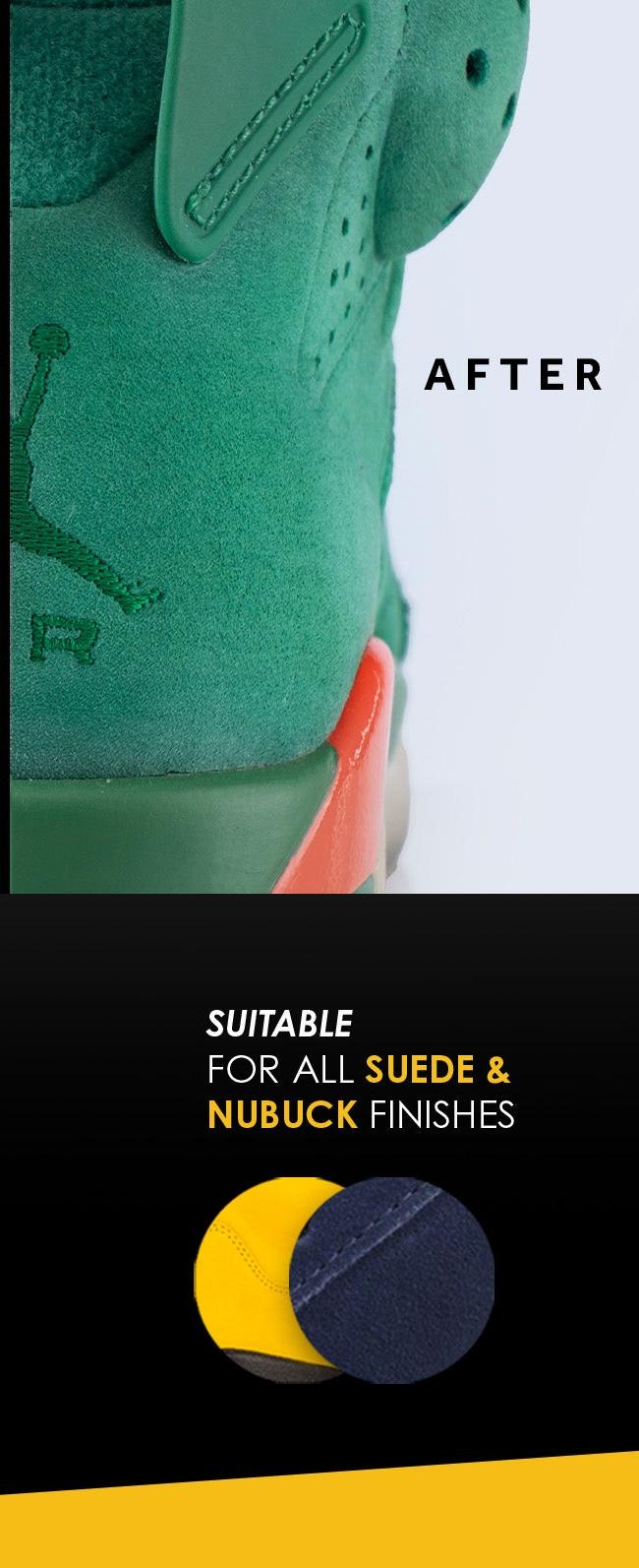 Restored suede after treatment