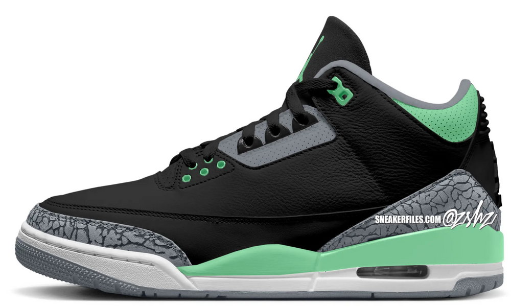 Jordan 3 green and grey hotsell