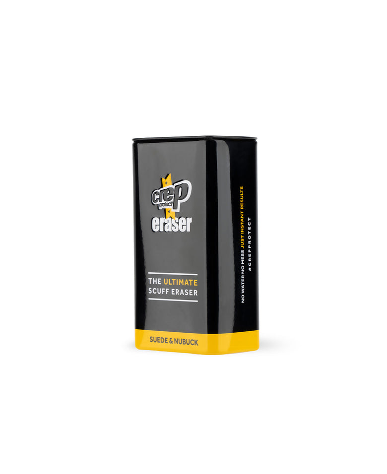 Crep protect eraser for gentle cleaning and scuff removal on sneakers.