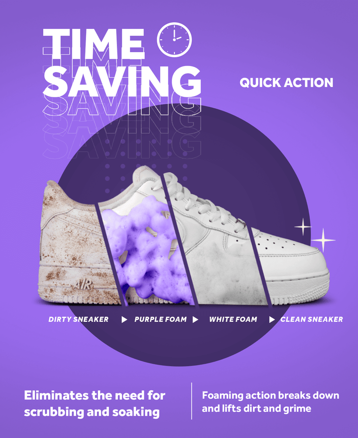 Crep Protect Time-Saving Quick Action Pamphlet, highlighting easy sneaker care steps.