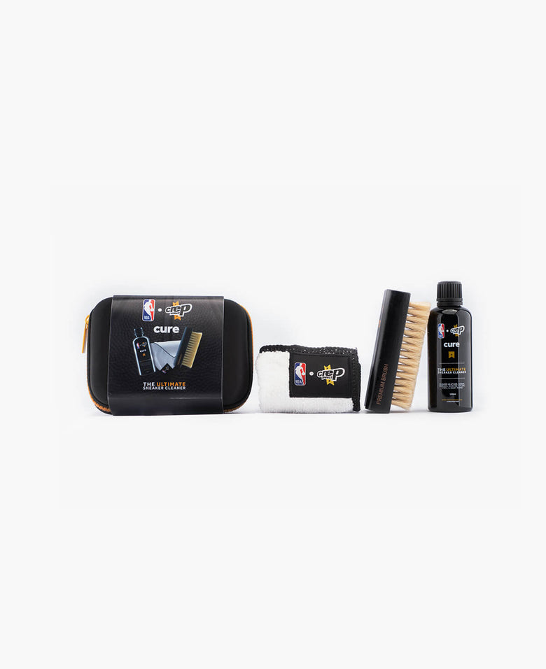 Compact sneaker cleaning kit for care on the go.