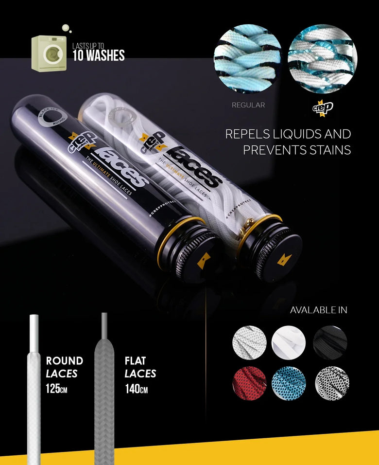 Customize your sneaker style with all color options for Crep Protect laces.
