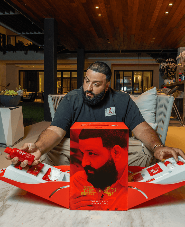 DJ Khaled Opening His We The Best Ultimate Sneaker Care Kit by Crep Protect