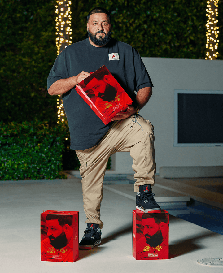 DJ Khaled Holding 'We The Best' Ultimate Sneaker Care Kit by Crep Protect